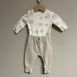 Pehr Adorable Elephant Print Baby Set